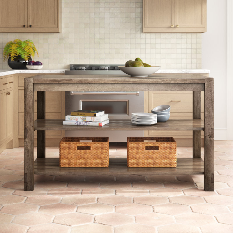 Joss & Main Dennis 60" Solid Wood Kitchen Island & Reviews | Joss & Main